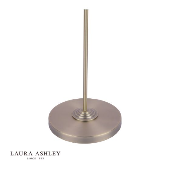 Där Lighting Laura Ashley Sorrento 3 Light Floor Lamp Matt Antique Brass & Blue Shade