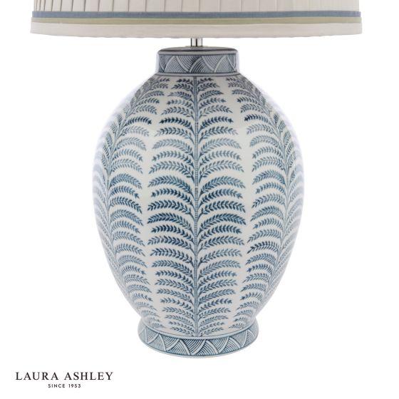 Där Lighting Laura Ashley Stannard Table Lamp Blue Ceramic With Shade