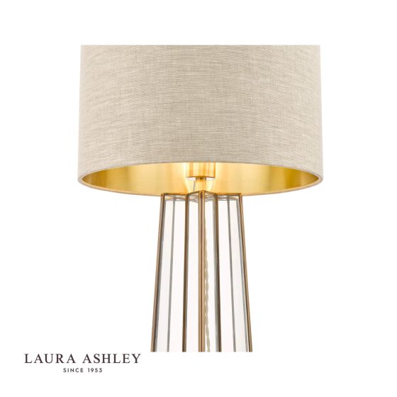 Där Lighting Laura Ashley Star Table Lamp Antique Brass Glass With Shade