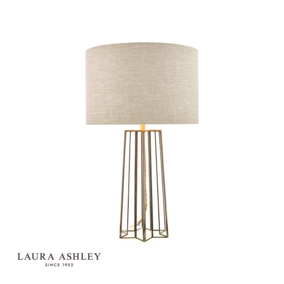 där lighting Laura Ashley Star Table Lamp Antique Brass Glass With Shade