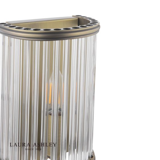 Där Lighting Laura Ashley Sutton Wall Light Matt Antique Brass And Ribbed Glass