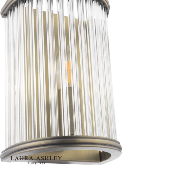 Där Lighting Laura Ashley Sutton Wall Light Matt Antique Brass And Ribbed Glass