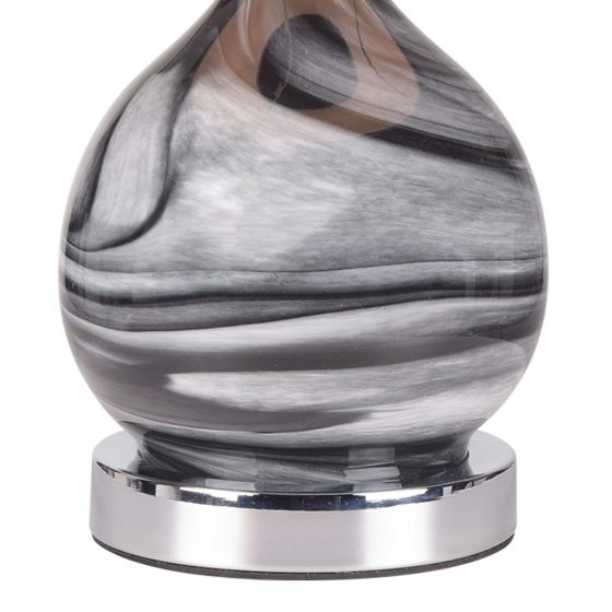 Där Lighting Laura Ashley Swirl Table Lamp Grey Glass With Shade