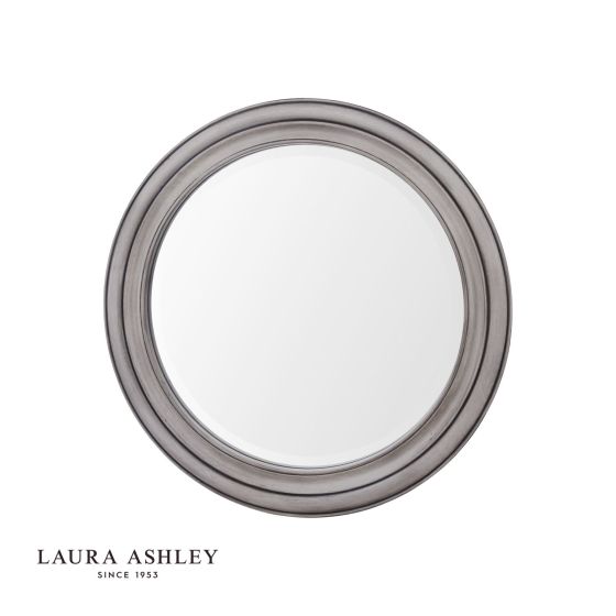 där lighting Laura Ashley Tate Mirror Distressed Wood and Mirror 60cm