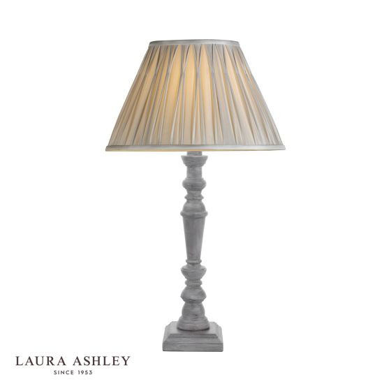 Där Lighting Laura Ashley Tate Table Lamp Distressed Grey And Polished Chrome Base Only