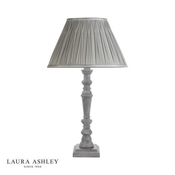 Där Lighting Laura Ashley Tate Table Lamp Distressed Grey And Polished Chrome Base Only