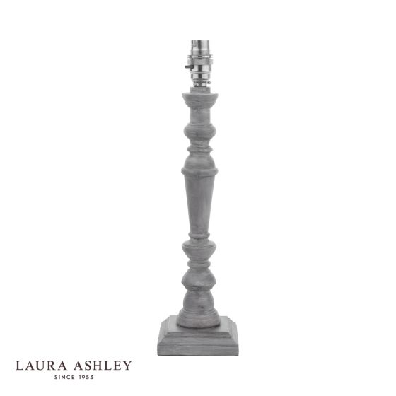 där lighting Laura Ashley Tate Table Lamp Distressed Grey and Polished Chrome Base Only
