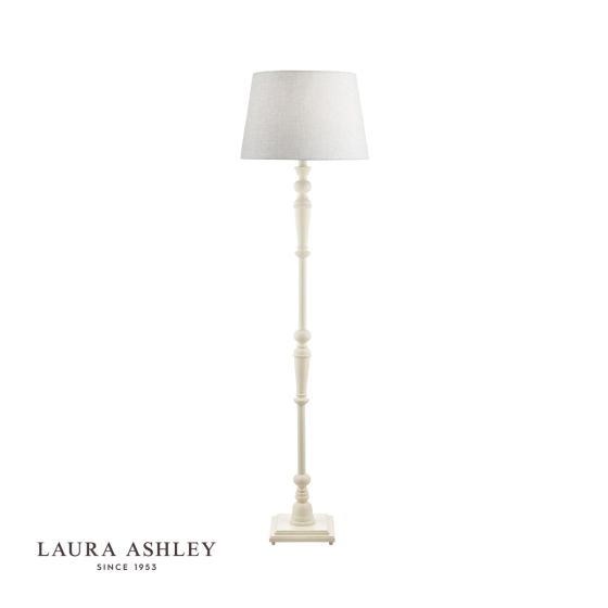 Där Lighting Laura Ashley Tate Wooden Floor Lamp Distressed Off White Base Only
