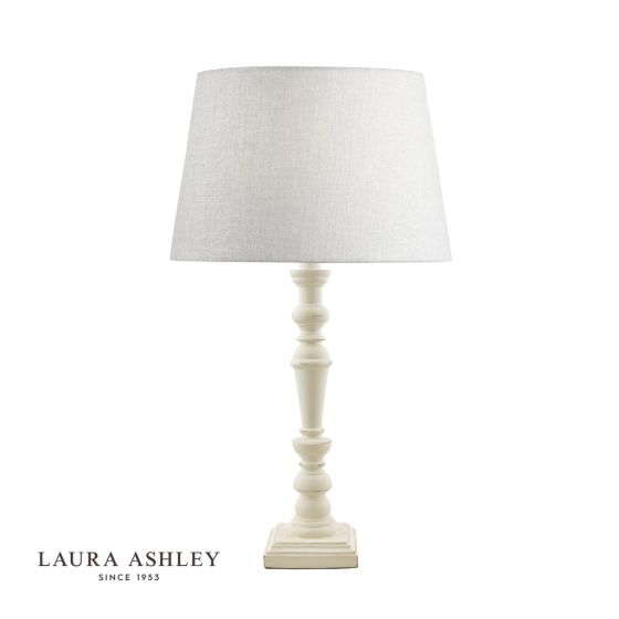 Där Lighting Laura Ashley Tate Wooden Table Lamp Distressed Off White Base Only