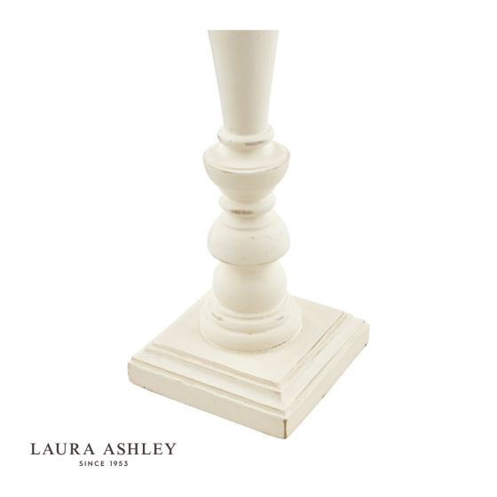 Där Lighting Laura Ashley Tate Wooden Table Lamp Distressed Off White Base Only