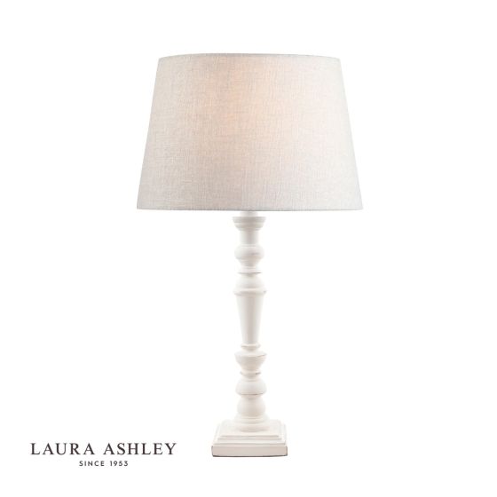 där lighting Laura Ashley Tate Wooden Table Lamp Distressed Off White Base Only