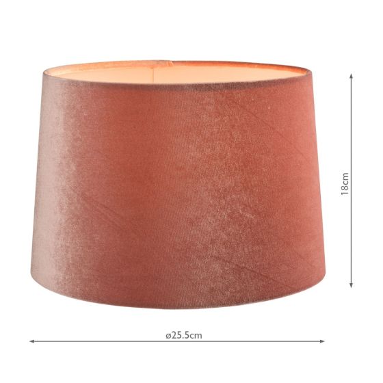 Där Lighting Laura Ashley Velvet Empire Drum Shade Blush Pink 25cm/10 Inch
