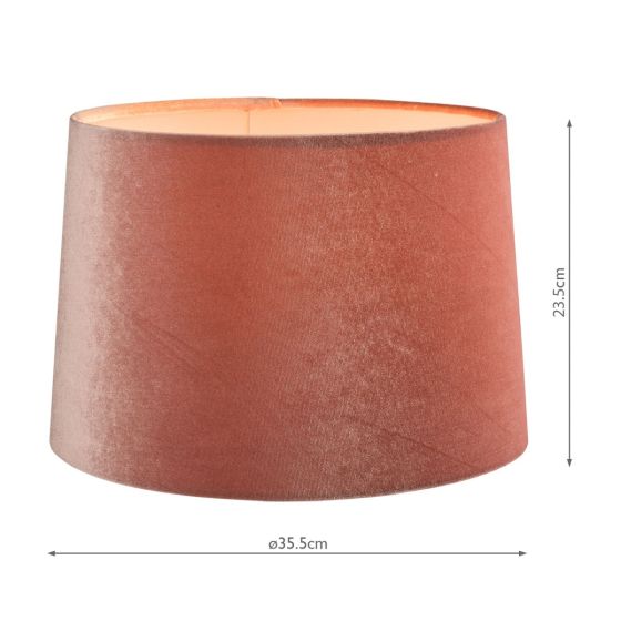 Där Lighting Laura Ashley Velvet Empire Drum Shade Blush Pink 35cm/14 Inch
