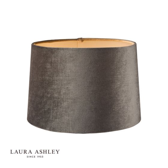 där lighting Laura Ashley Velvet Empire Drum Shade Grey 25cm/10 inch