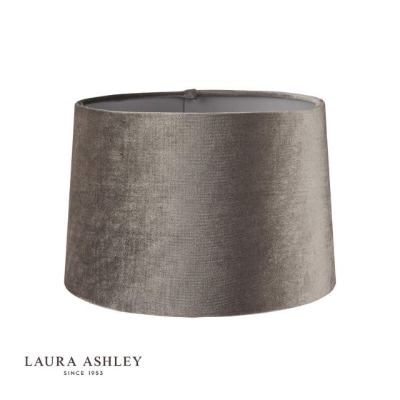 Där Lighting Laura Ashley Velvet Empire Drum Shade Grey 35cm/14 Inch