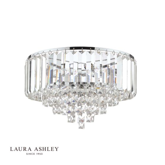 Där Lighting Laura Ashley Vienna 3lt Flush Crystal Polished Chrome