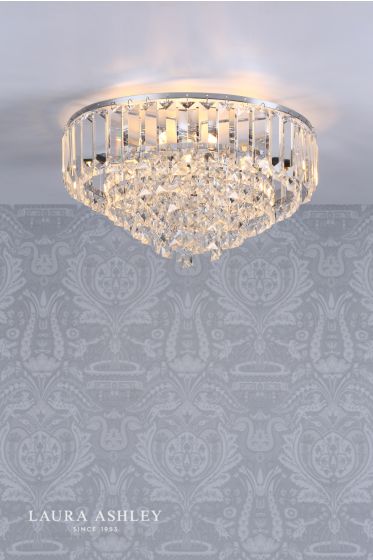 Där Lighting Laura Ashley Vienna 3lt Flush Crystal Polished Chrome