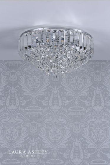 Där Lighting Laura Ashley Vienna 3lt Flush Crystal Polished Chrome