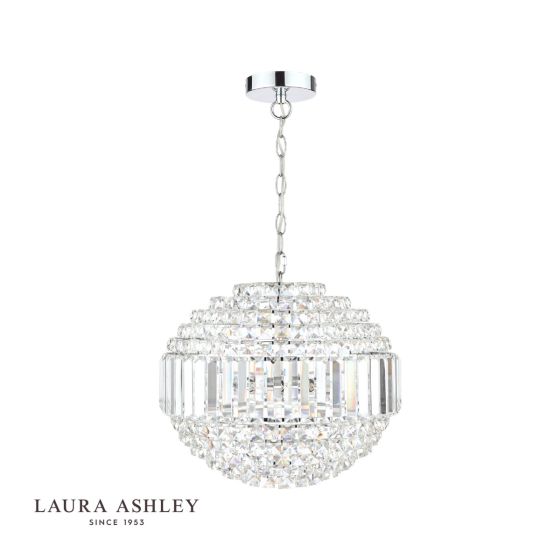 Där Lighting Laura Ashley Vienna 5lt Chandelier Crystal & Polished Chrome