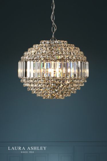 Där Lighting Laura Ashley Vienna 5lt Chandelier Crystal & Polished Chrome