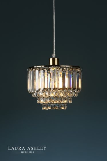 Där Lighting Laura Ashley Vienna Easy Fit Pendant Crystal & Antique Brass