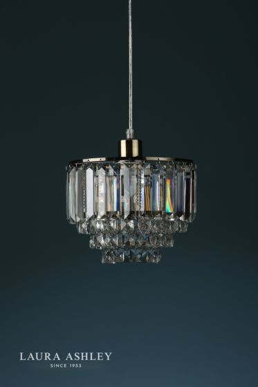 Där Lighting Laura Ashley Vienna Easy Fit Pendant Crystal & Antique Brass