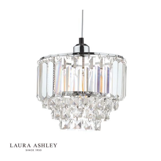Där Lighting Laura Ashley Vienna Easy Fit Pendant Crystal & Polished Chrome