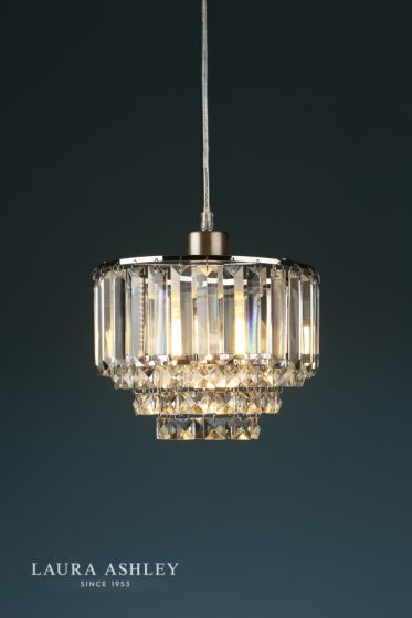Där Lighting Laura Ashley Vienna Easy Fit Pendant Crystal & Polished Chrome