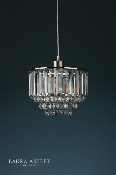 Där Lighting Laura Ashley Vienna Easy Fit Pendant Crystal & Polished Chrome
