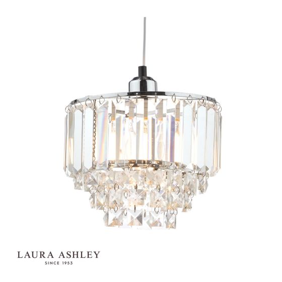 där lighting Laura Ashley Vienna Easy Fit Pendant Crystal & Polished Chrome