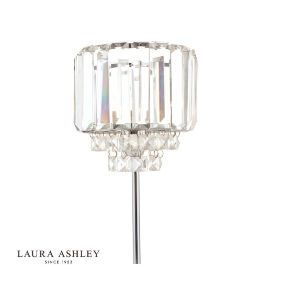 Där Lighting Laura Ashley Vienna Table Lamp Crystal & Polished Chrome