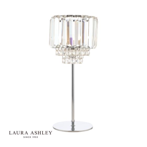 där lighting Laura Ashley Vienna Table Lamp Crystal & Polished Chrome