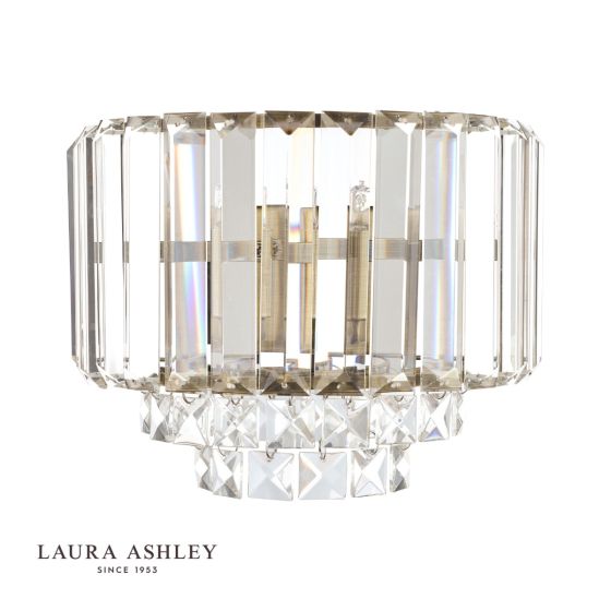Där Lighting Laura Ashley Vienna Wall Light Antique Brass Crystal