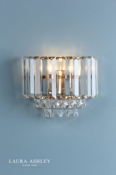 Där Lighting Laura Ashley Vienna Wall Light Antique Brass Crystal