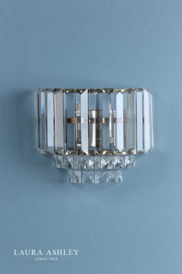 Där Lighting Laura Ashley Vienna Wall Light Antique Brass Crystal