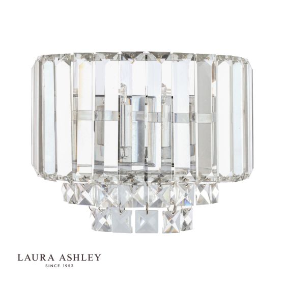 Där Lighting Laura Ashley Vienna Wall Light Polished Chrome Crystal