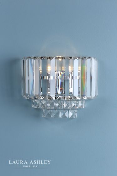 Där Lighting Laura Ashley Vienna Wall Light Polished Chrome Crystal