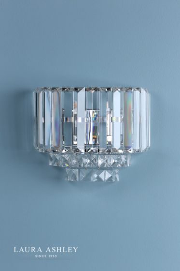 Där Lighting Laura Ashley Vienna Wall Light Polished Chrome Crystal