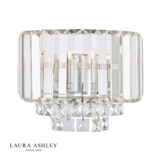 där lighting Laura Ashley Vienna Wall Light Polished Chrome Crystal