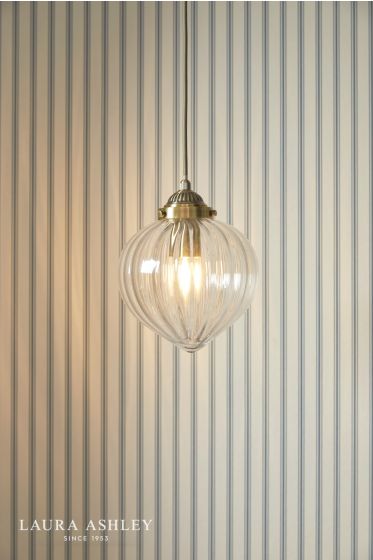 Där Lighting Laura Ashley Whitham Pendant Antique Brass And Glass