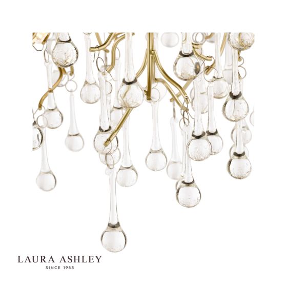 Där Lighting Laura Ashley Willow 3lt Semi Flush Satin Champagne Crystal