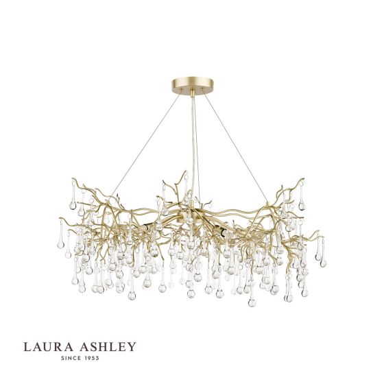 Där Lighting Laura Ashley Willow 5lt Pendant Satin Champagne Crystal