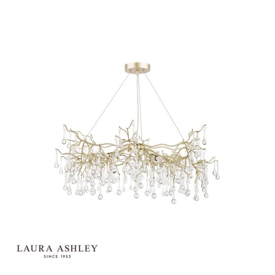 Där Lighting Laura Ashley Willow 5lt Pendant Satin Champagne Crystal