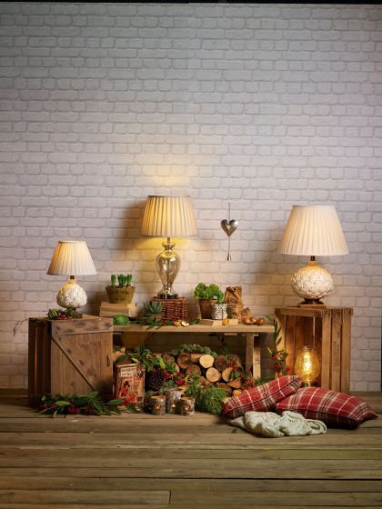 Där Lighting Layer Small Table Lamp Cream With Shade