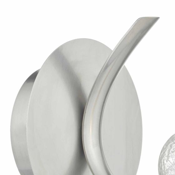 Där Lighting Leighton Wall Light Satin Chrome & Sugar Cane Glass