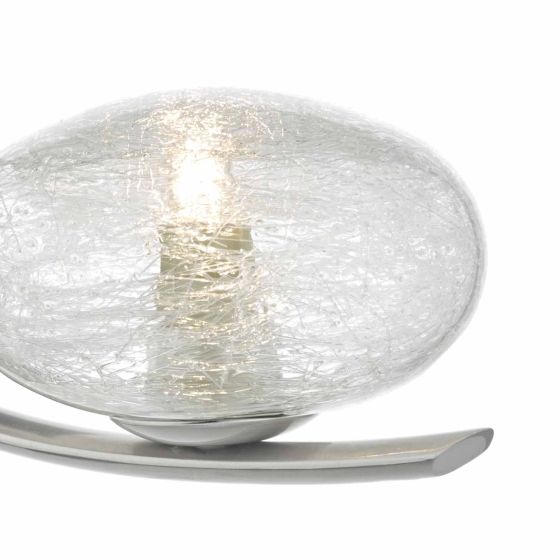 Där Lighting Leighton Wall Light Satin Chrome & Sugar Cane Glass
