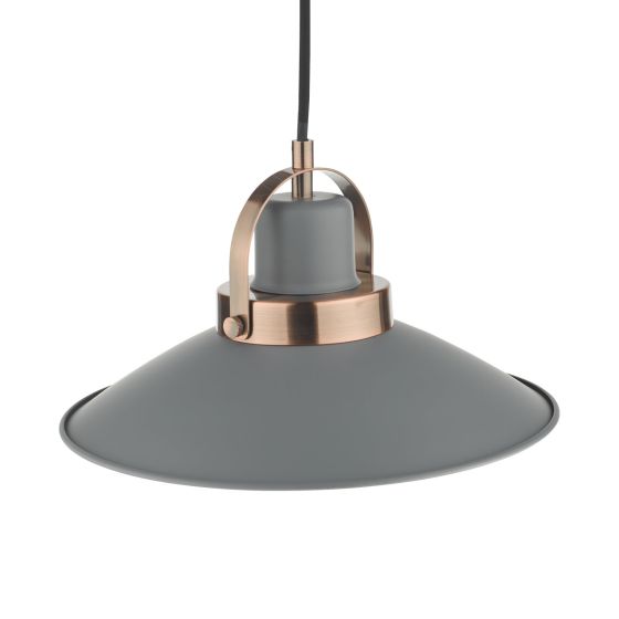 Där Lighting Liden 1 Light Single Pendant Graphite Copper