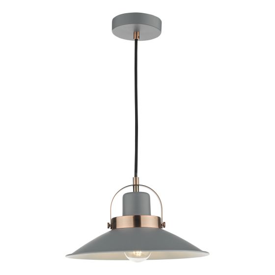 där lighting Liden 1 Light Single Pendant Graphite Copper
