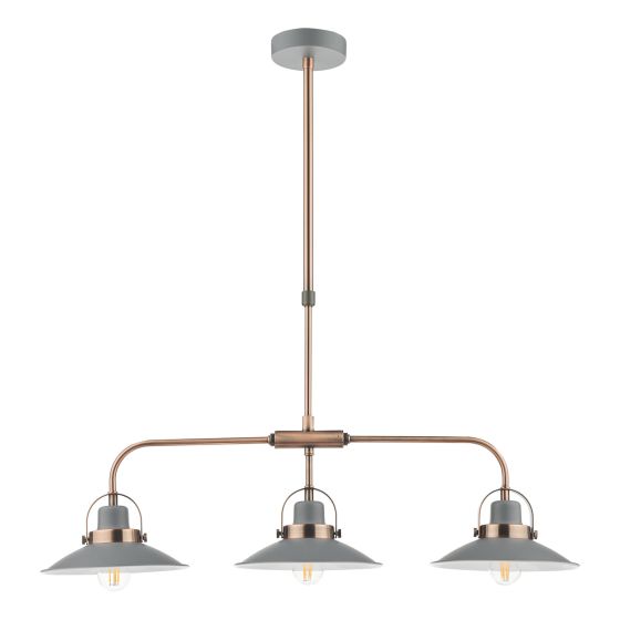 Där Lighting Liden 3 Light Bar Pendant Graphite Copper