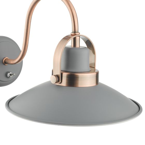 Där Lighting Liden Single Wall Light Graphite Copper